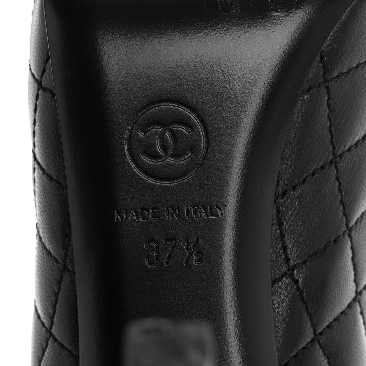 Chanel Lambskin Quilted Cap Toe Pumps 37.5 Black 8 of 10