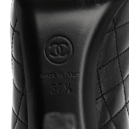 Chanel Lambskin Quilted Cap Toe Pumps 37.5 Black 8 of 10