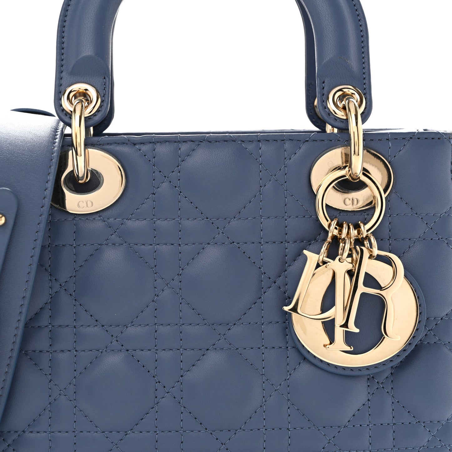 Lambskin Cannage Small My ABCDior Lady Dior Denim Blue