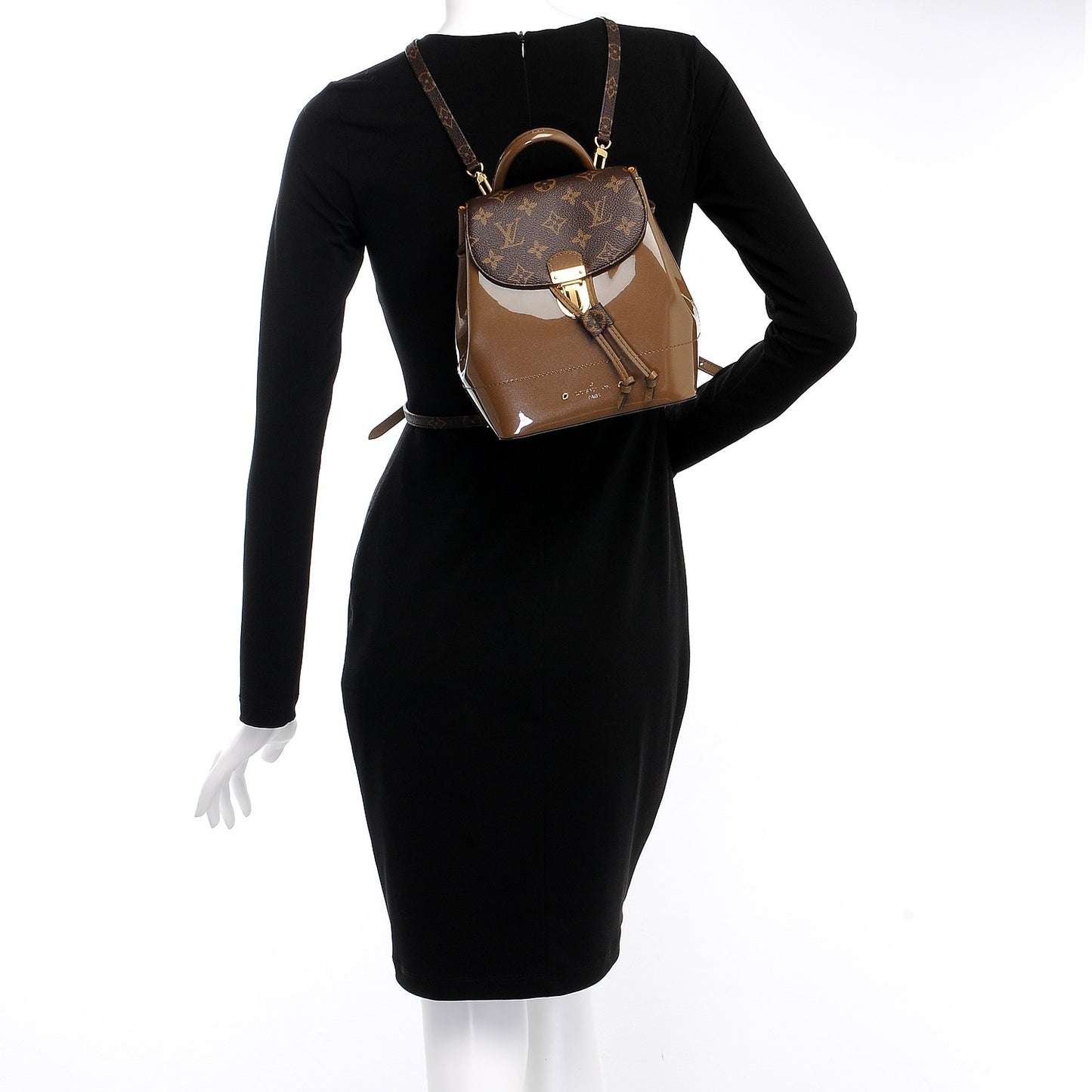 Patent Monogram Hot Springs Backpack Vert Bronze