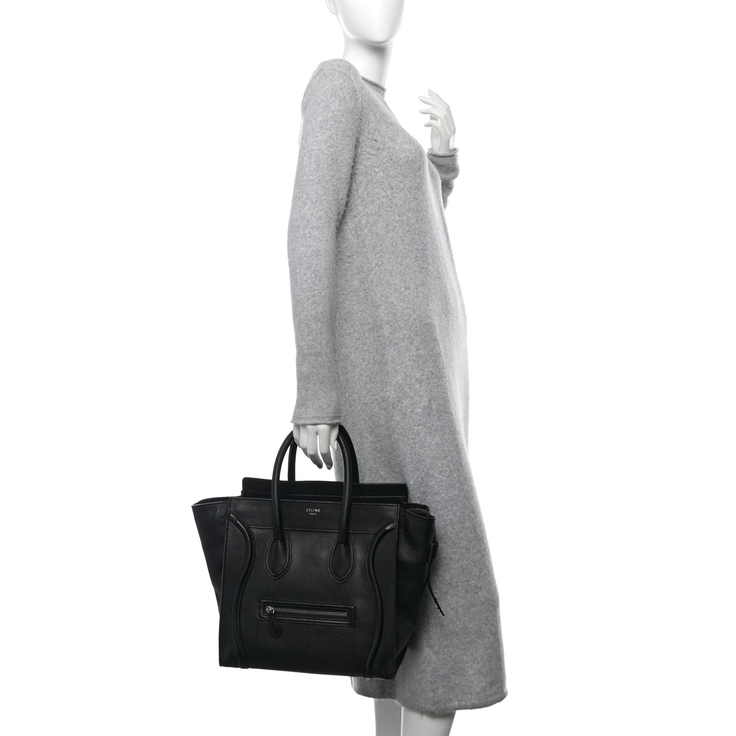 Drummed Calfskin Mini Luggage Black
