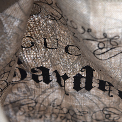 Gucci X JAYDE FISH Linen Garden Vertical Tote Black Beige 7 of 10