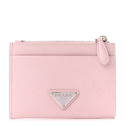 Prada Saffiano Metal Zip Card Holder Wallet Alabastro 1 of 6