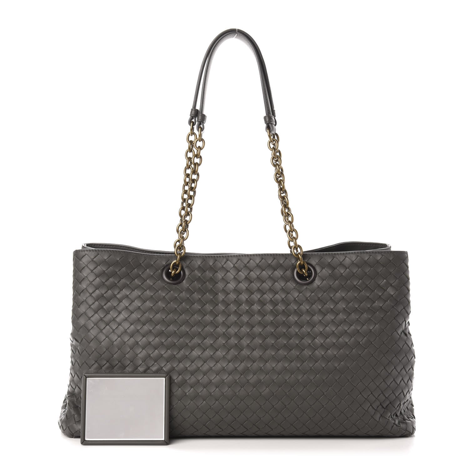 Bottega Veneta Nappa Intrecciato Large Classic Chain Strap Tote Light Grey 1 of 12