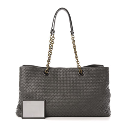 Bottega Veneta Nappa Intrecciato Large Classic Chain Strap Tote Light Grey 1 of 12