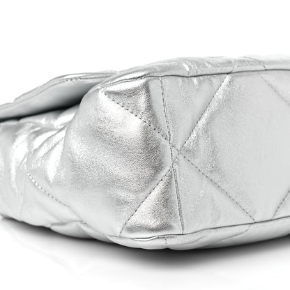 Chanel Metallic Lambskin Quilted Large Chanel 19 Flap Silver 8 of 10