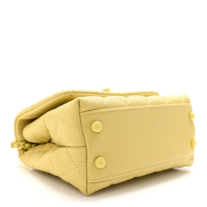 Chanel Caviar Quilted Incognito Extra Mini Coco Handle Flap Light Yellow 4 of 10