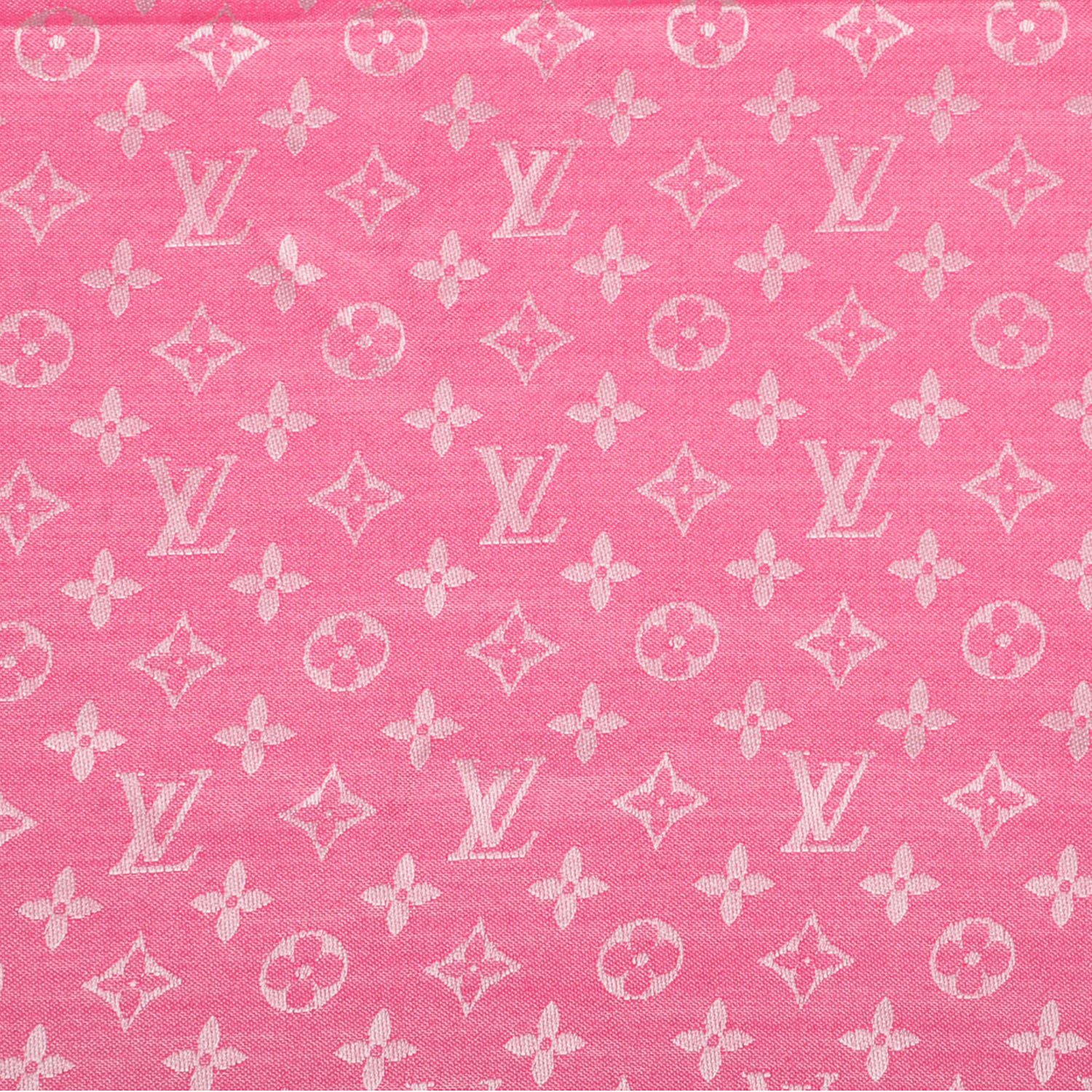 Louis Vuitton Silk Wool Monogram Denim Shawl Pivoine 1 of 5