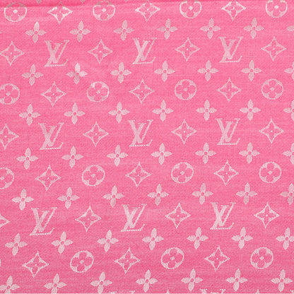 Louis Vuitton Silk Wool Monogram Denim Shawl Pivoine 1 of 5