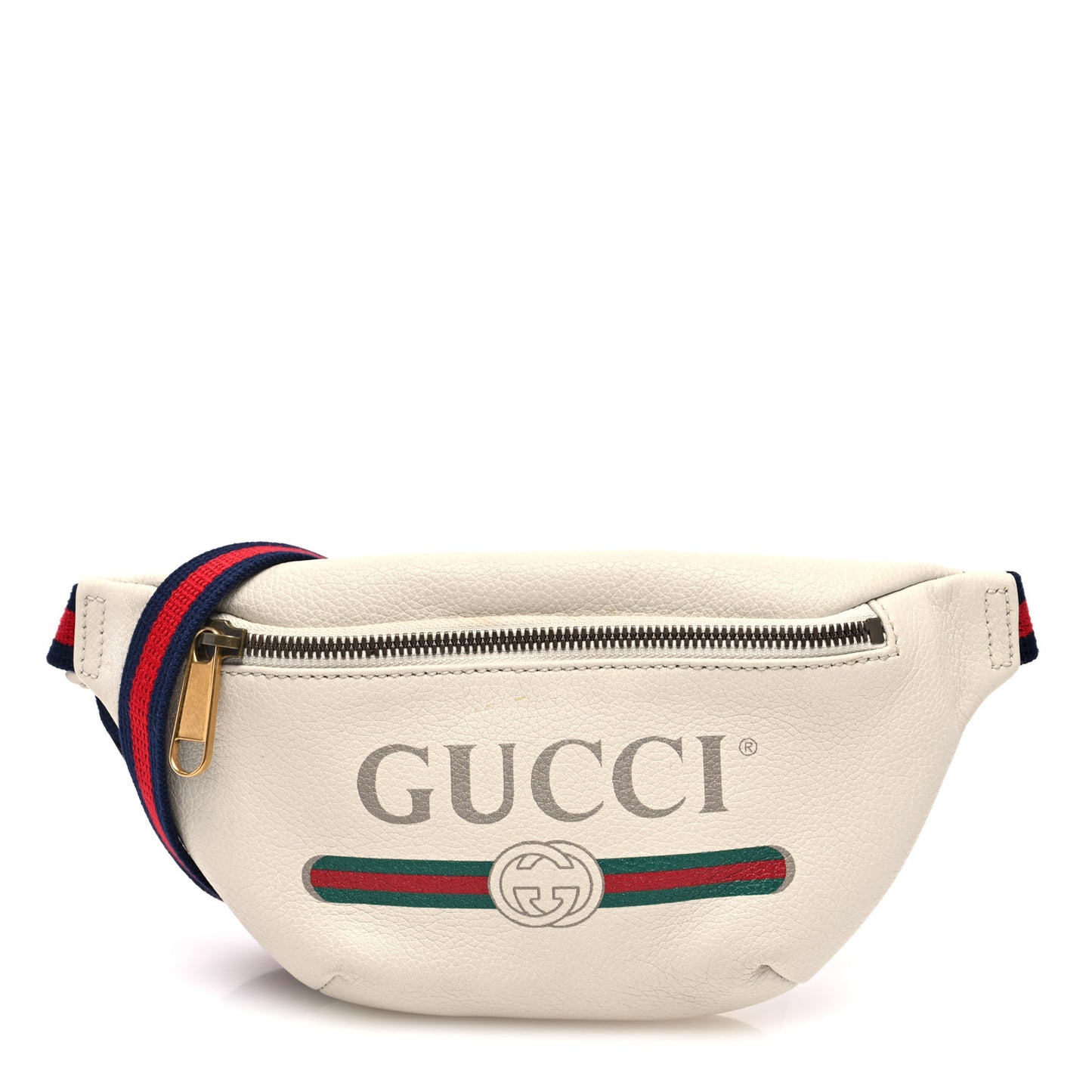 Grained Calfskin Small Logo Belt Bag White