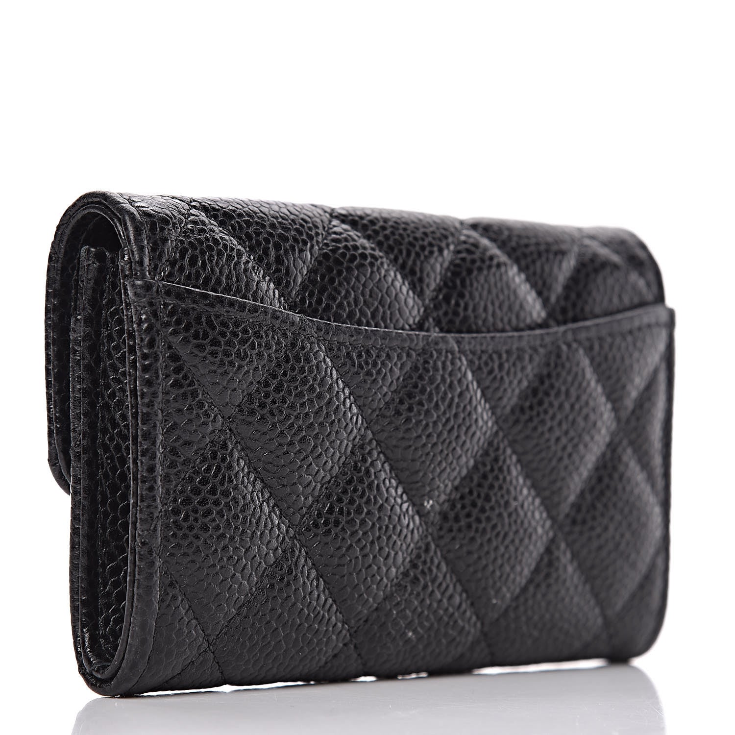 Chanel Caviar Quilted Flap Card Holder Wallet Black 3 of 11
