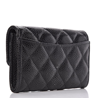 Chanel Caviar Quilted Flap Card Holder Wallet Black 3 of 11