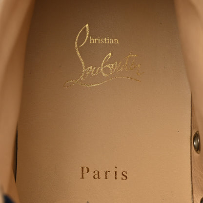 Christian Louboutin Calfskin Mens Louis Spikes Flat Sneakers 44 Navy Black 9 of 14