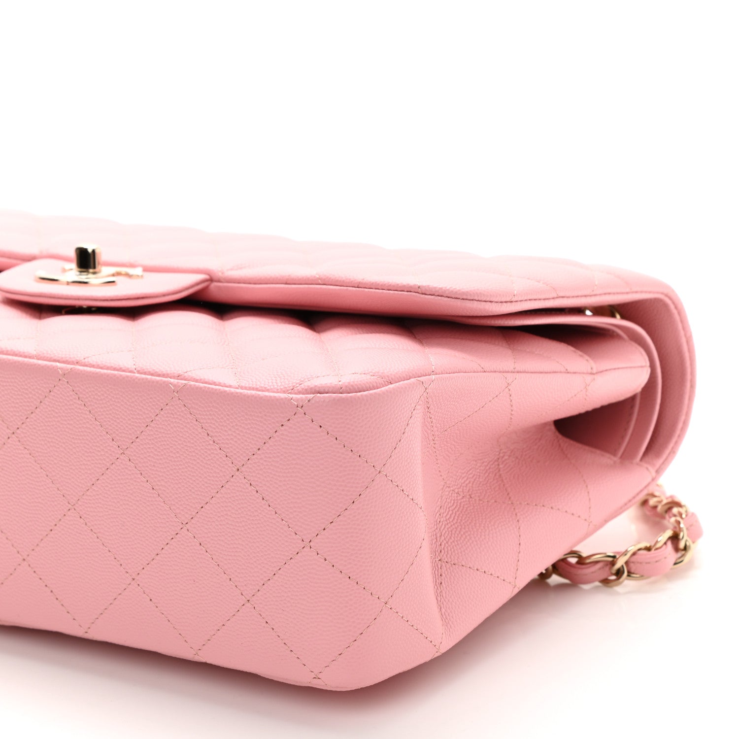 Chanel Caviar Quilted Jumbo Double Flap Pink 9 of 10
