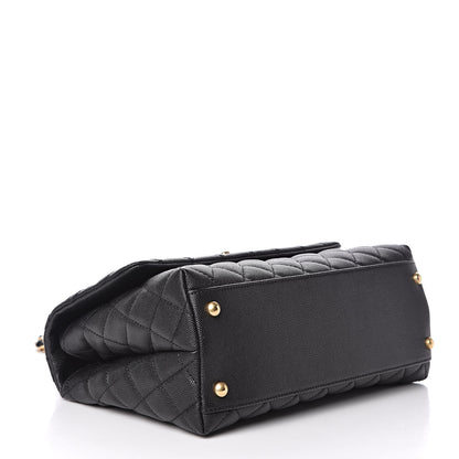 Chanel Caviar Lizard Embossed Quilted Small Coco Handle Flap Black 4 of 11