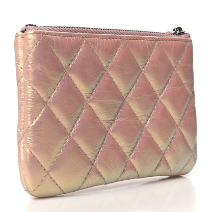 Chanel Iridescent Calfskin Quilted Small Cosmetic Case Pink 3 of 10