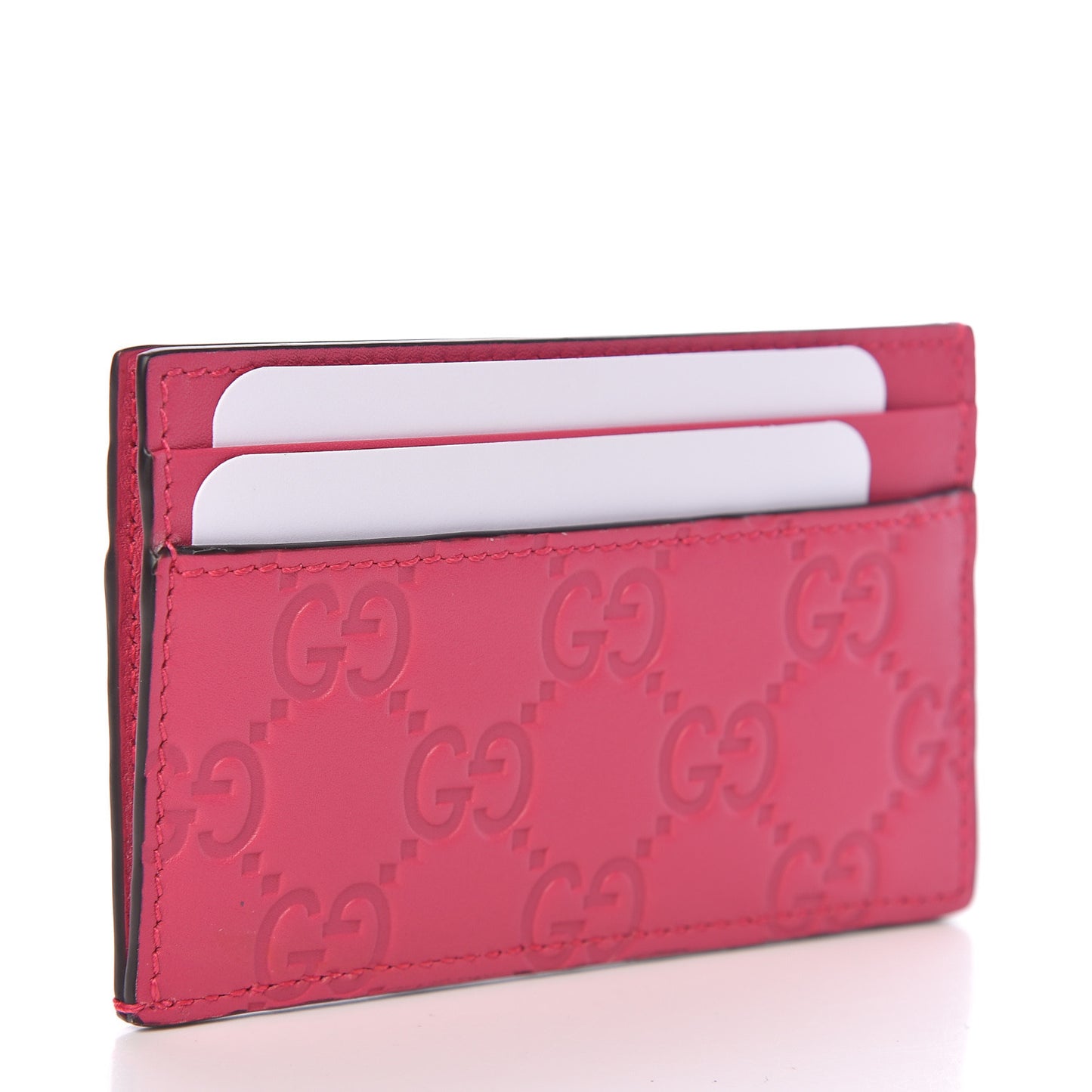 X MLB Guccissima Signature NY Yankees Embroidered Card Holder Box Pink Blue Ivory