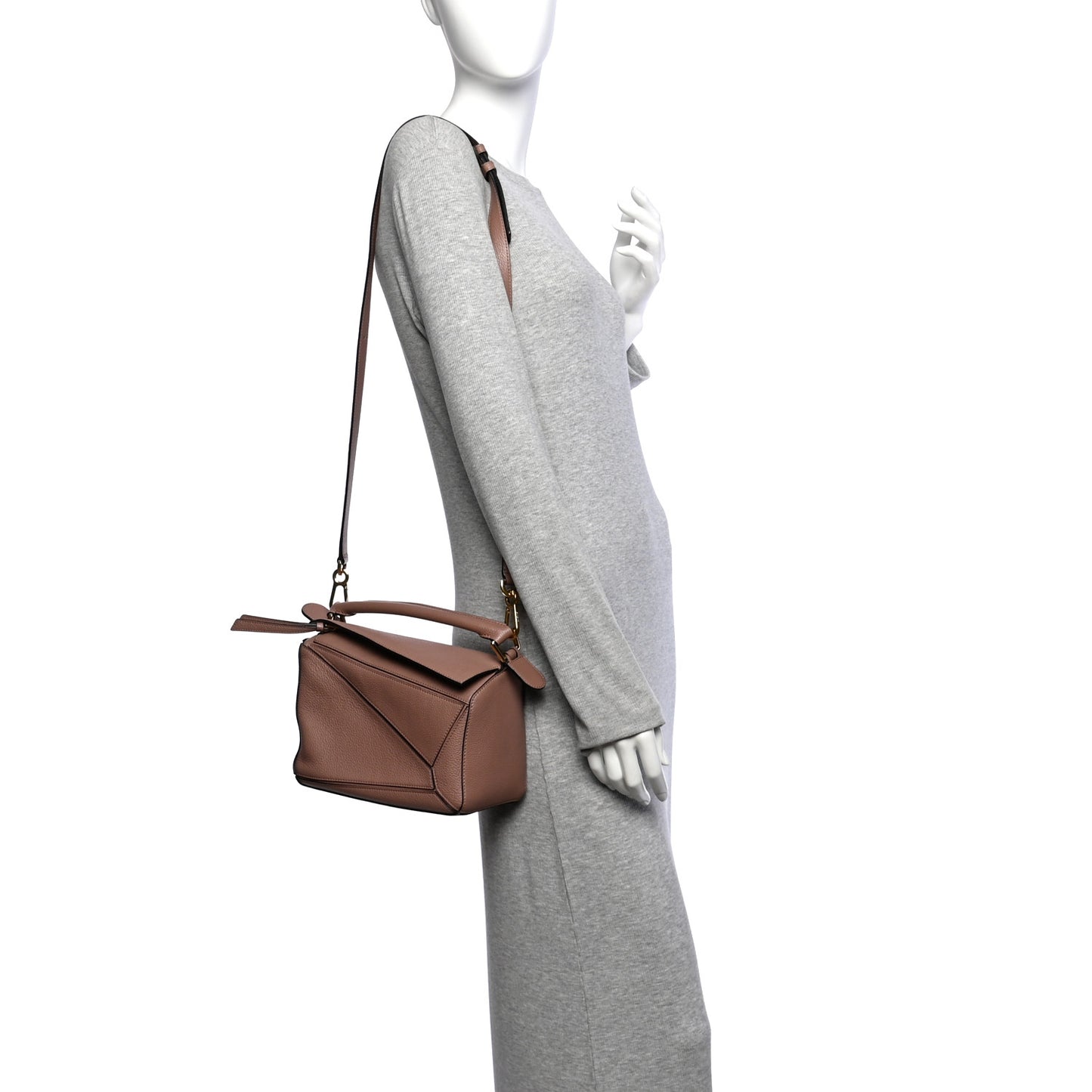 Grained Calfskin Small Puzzle Bag Dark Blush
