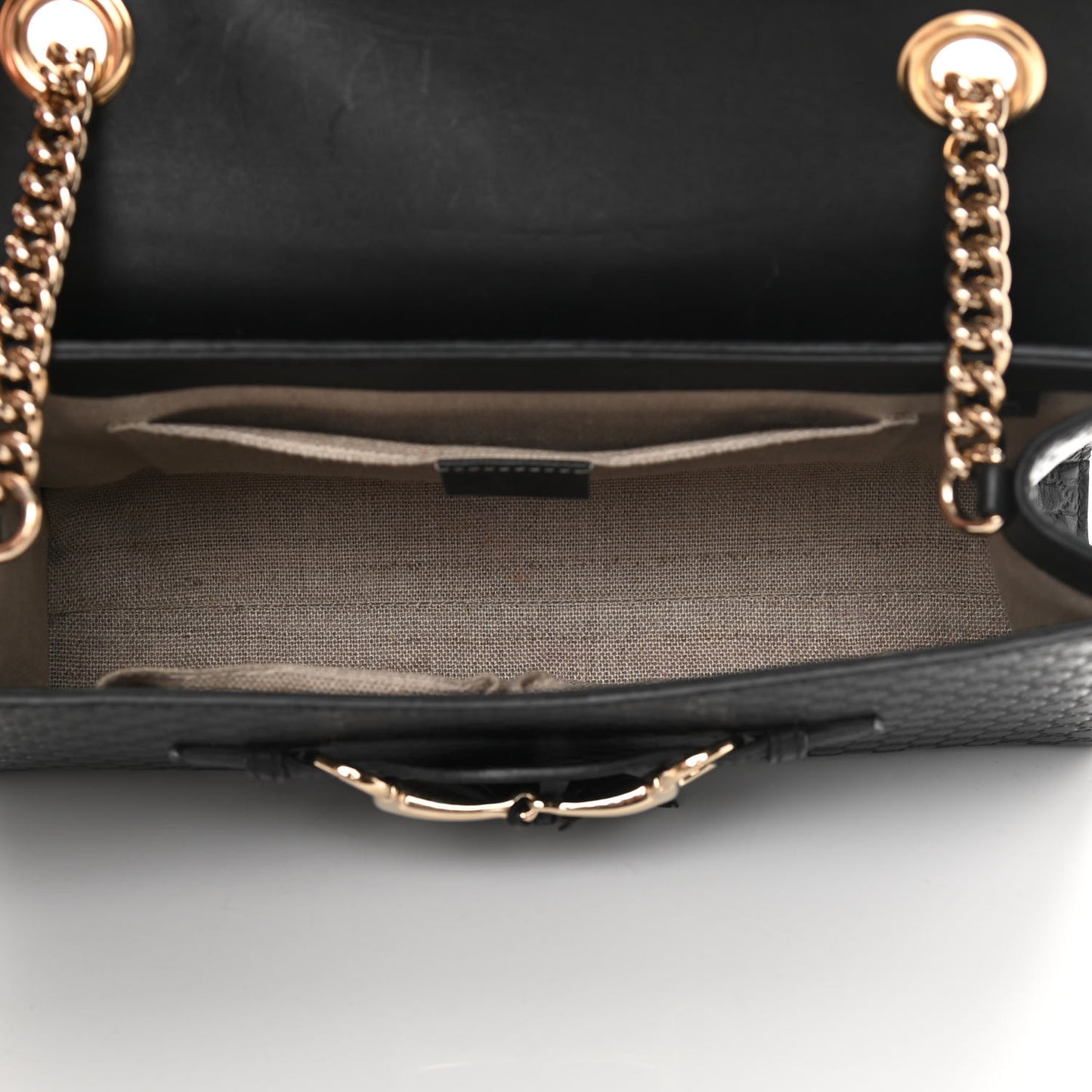 Microguccissima Medium Emily Chain Shoulder Bag Black
