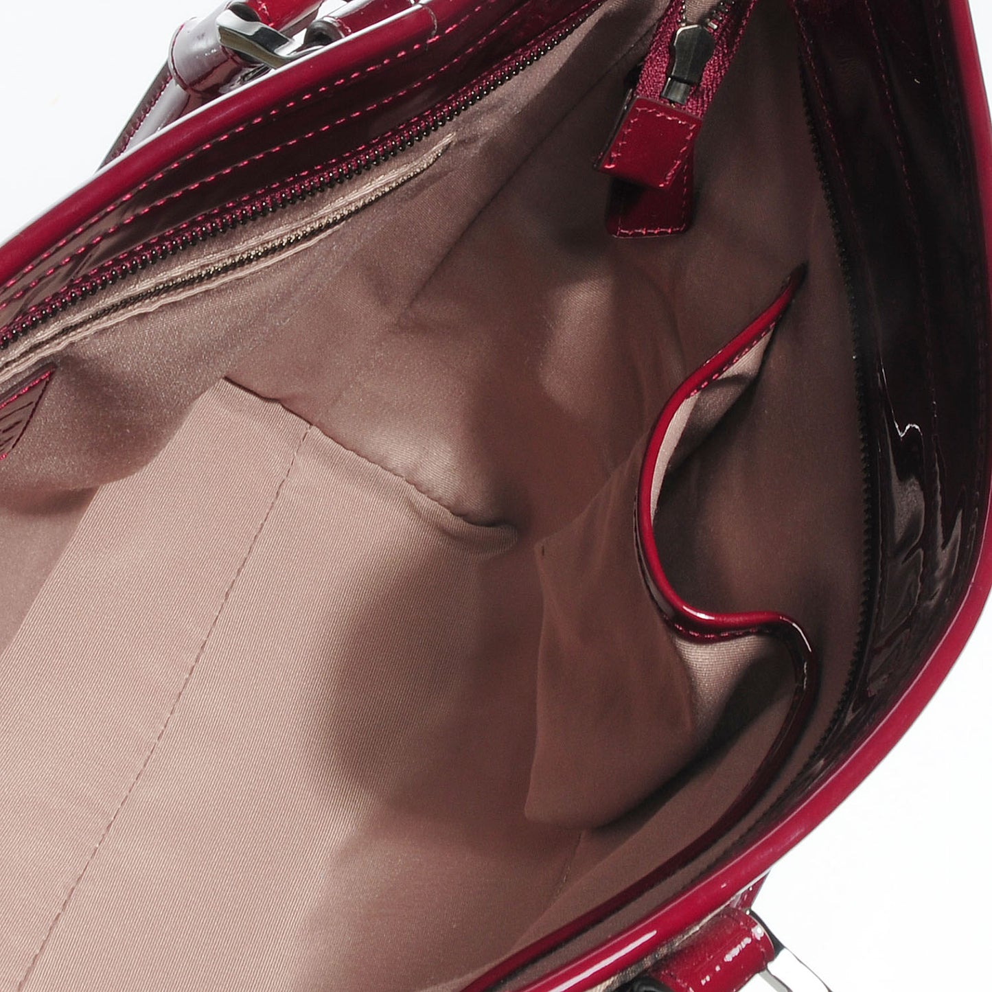 Patent Supernova Check Medium Tote Burgundy
