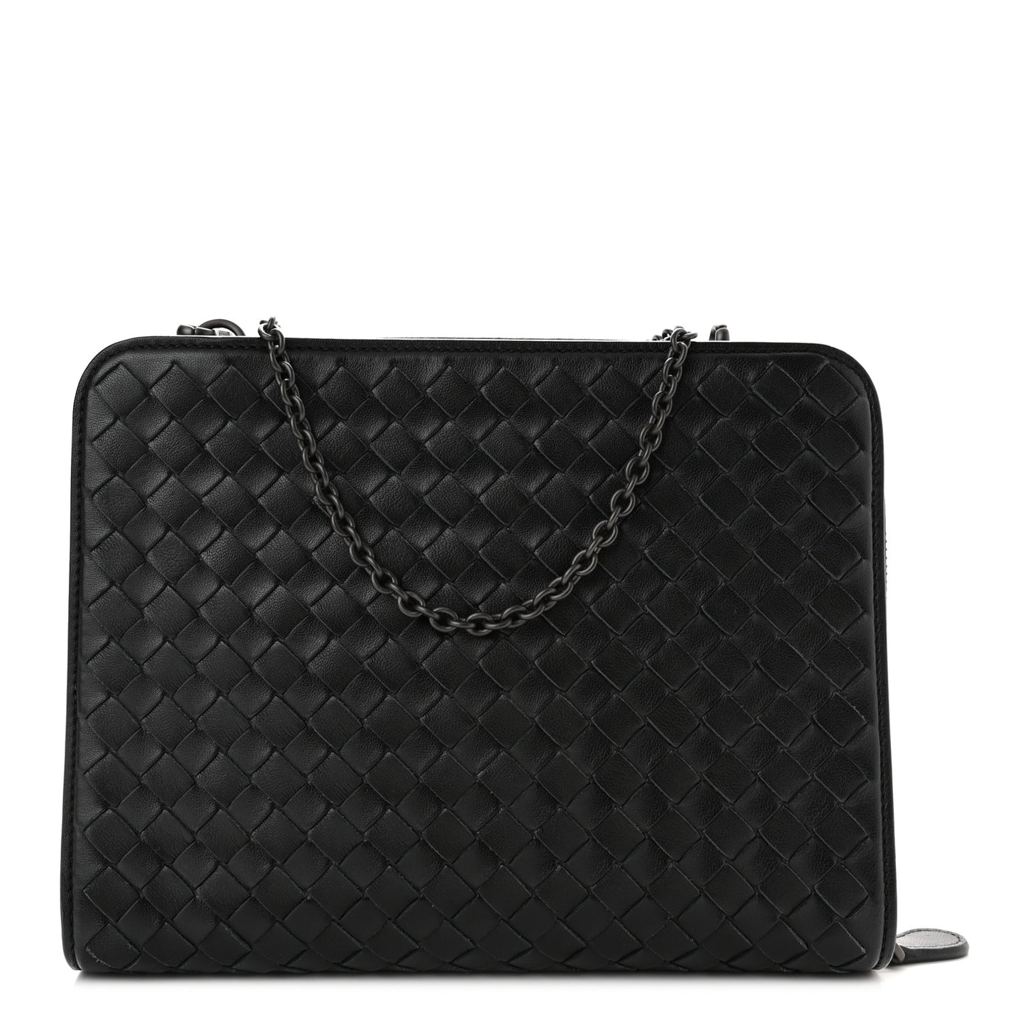 Nappa Intrecciato Chain Wallet Black