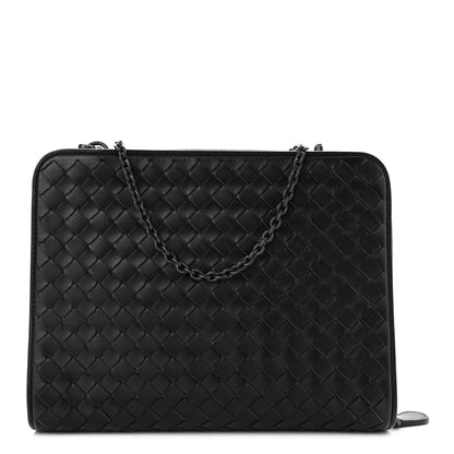 Bottega Veneta Nappa Intrecciato Chain Wallet Black 1 of 9