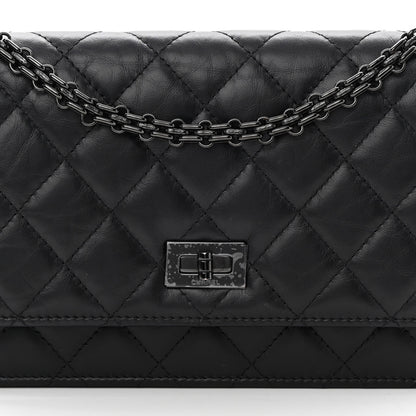 Chanel Aged Calfskin Quilted Reissue Wallet On Chain WOC So Black 9 of 13