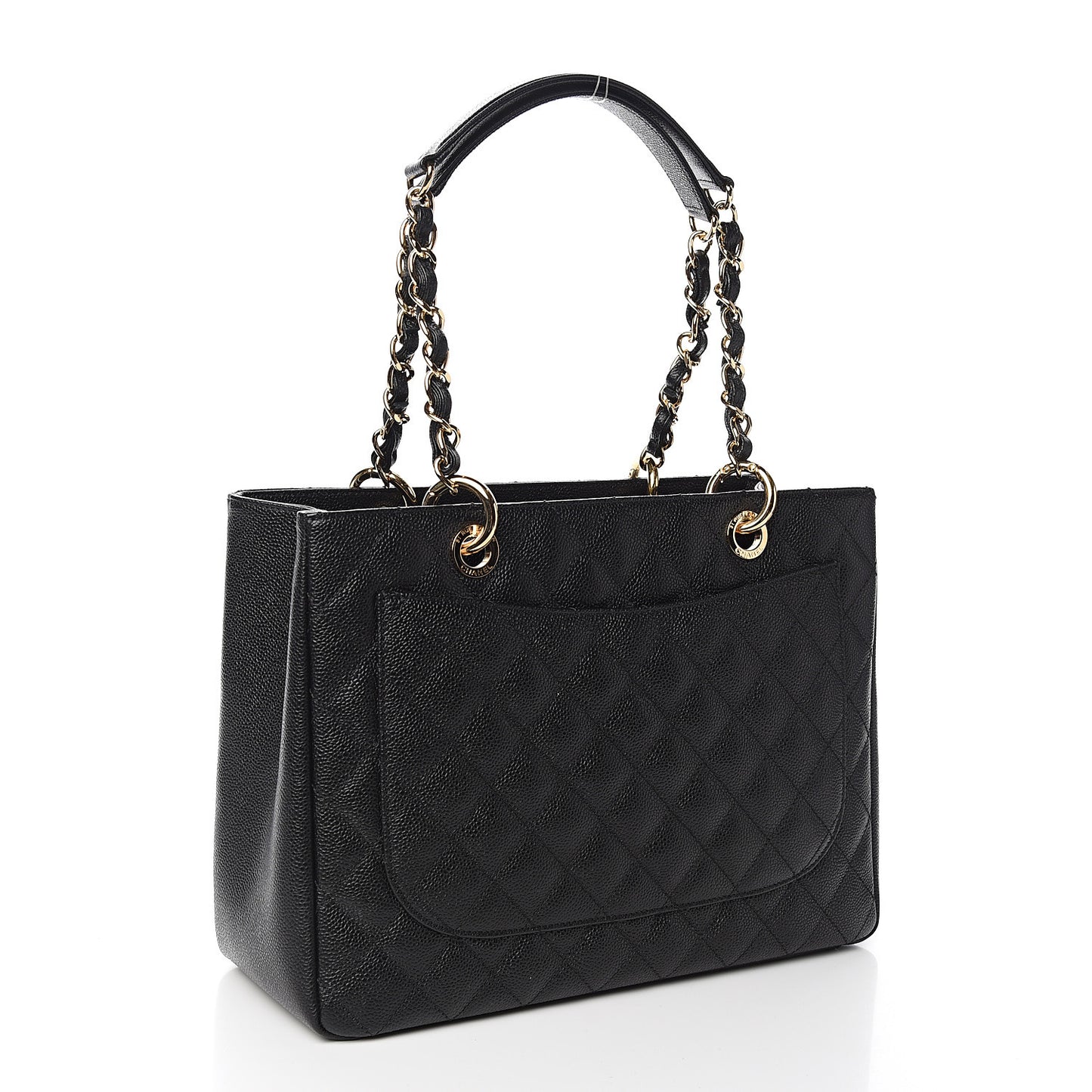 Caviar Quilted Grand Shopping Tote GST Black