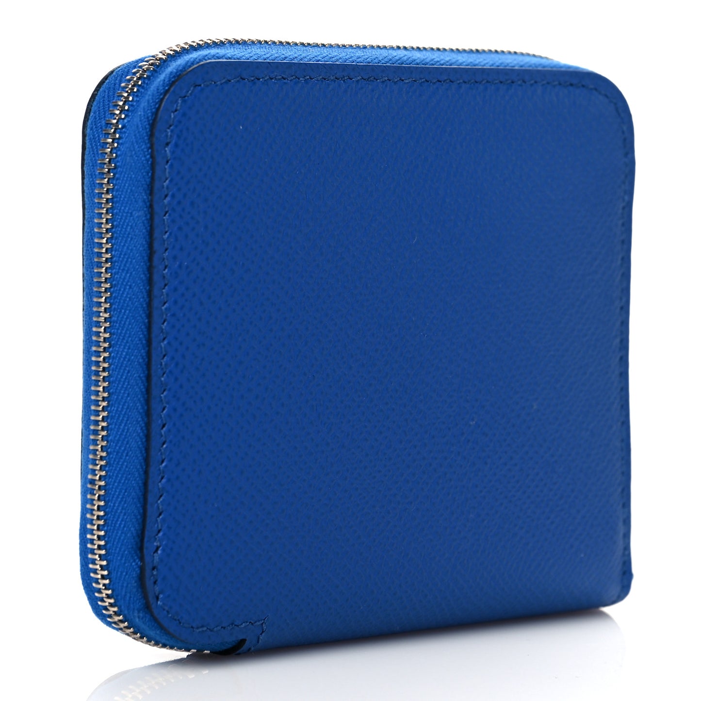Epsom Silk'in Compact Wallet Bleu France Biscuit Bleu Saphir