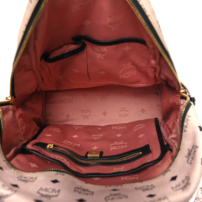 MCM Visetos Studded Dual Stark Backpack Chalk Pink Black 5 of 12