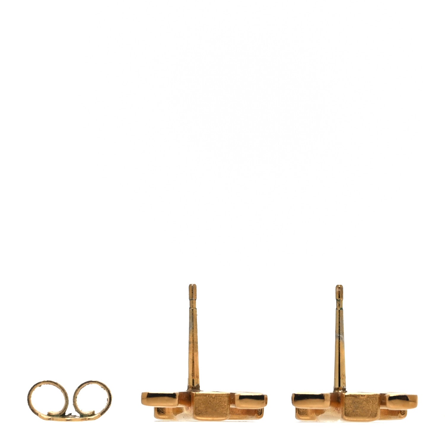 Louis Vuitton Metal LV Iconic Earrings Gold 4 of 4