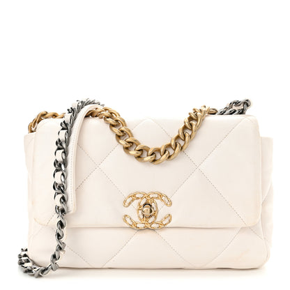 Chanel Lambskin Quilted Medium Chanel 19 Flap White 1 of 12