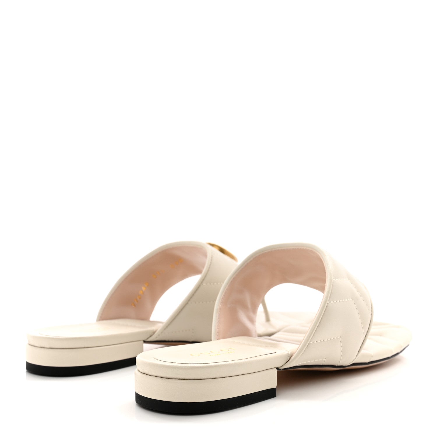 Gucci Nappa Charlotte Double G Marmont Thong Sandals 37.5 Mystic White 4 of 9