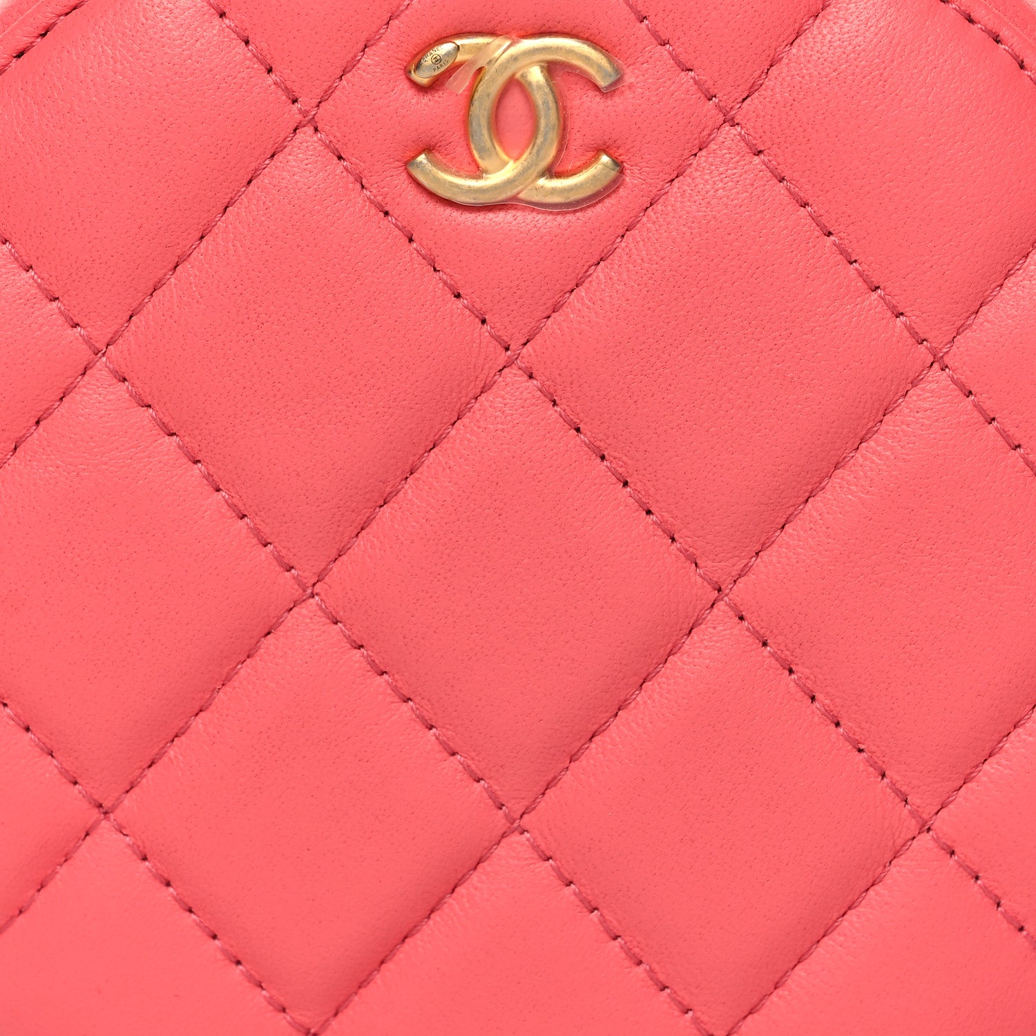 Chanel Lambskin Quilted Round Pearl Crush Clutch With Chain Pink 8 of 10