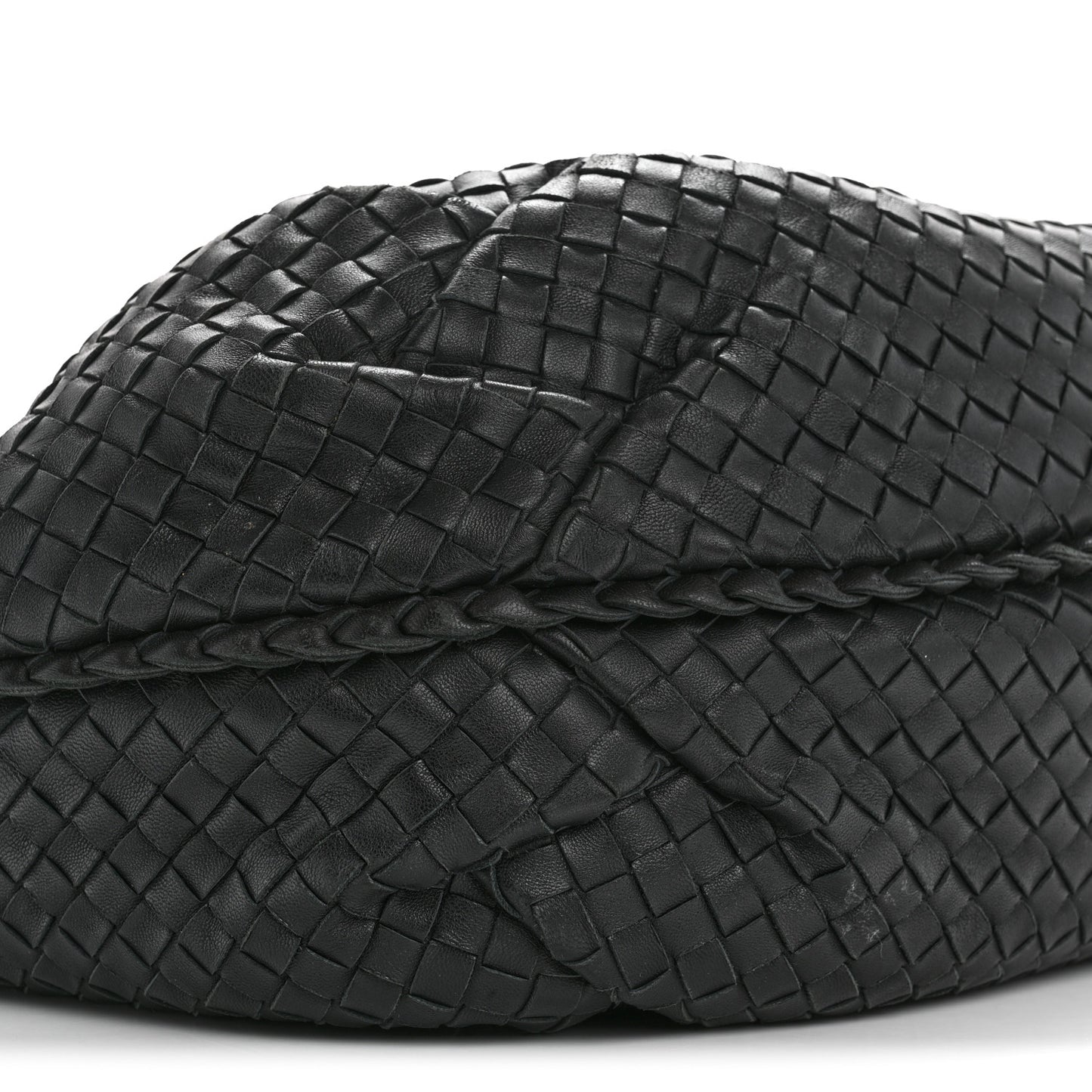Nappa Intrecciato Large Belly Veneta Hobo Black