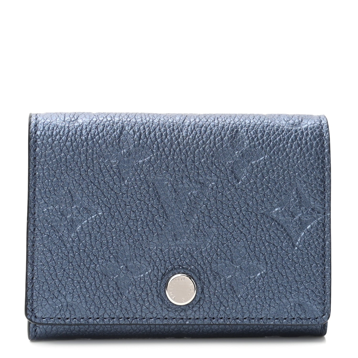 Louis Vuitton Metallic Monogram Business Card Holder Navy Nacre 1 of 6