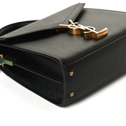 Saint Laurent Grain de Poudre Mini Classic Monogram Cassandra Top Handle Black Rouge Legion 12 of 12