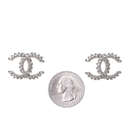 Chanel Strass Crystal Dazzling Wheat CC Earrings Gold 2 of 4