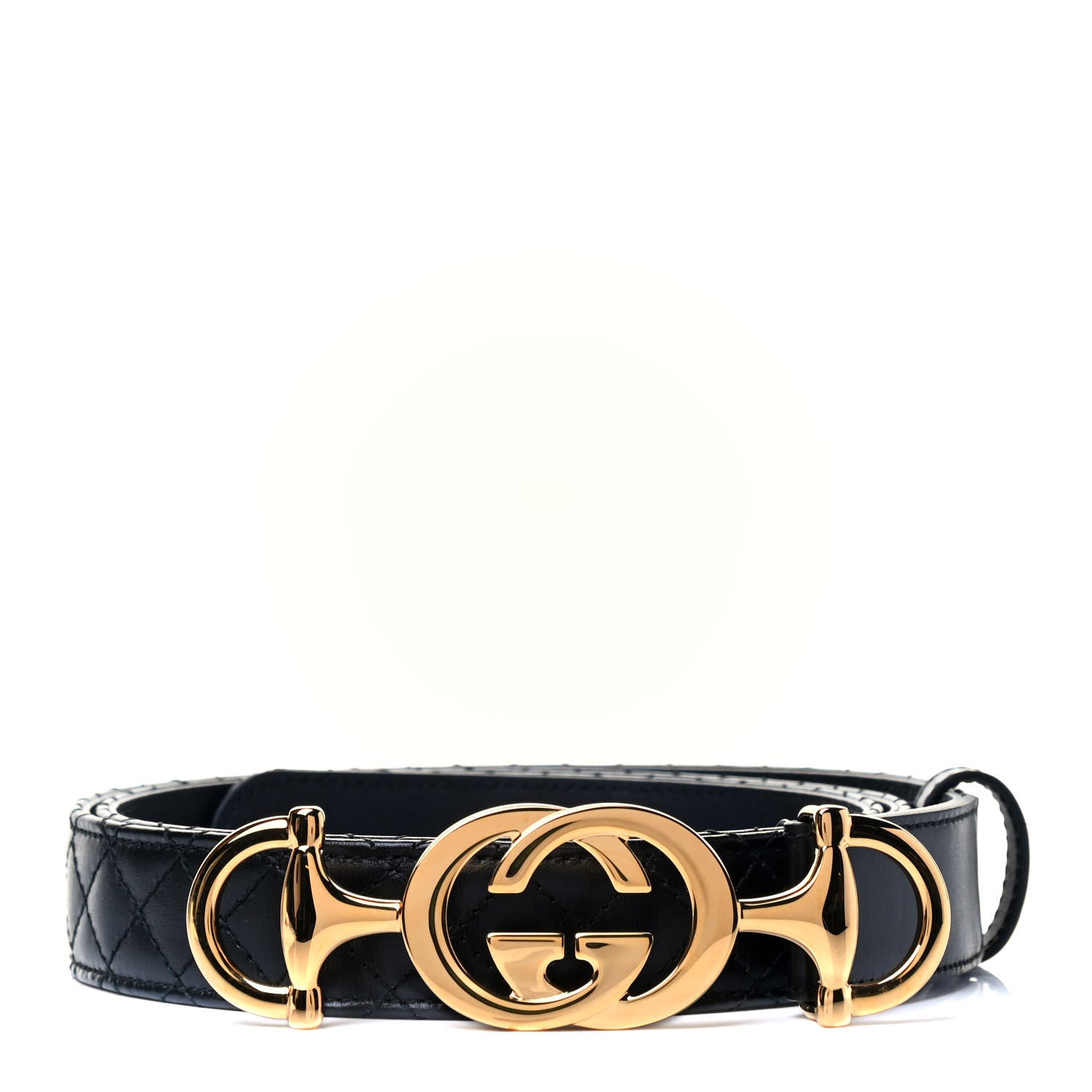 Gucci Calfskin Trapuntata Zumi 30mm Belt 105 42 Black 1 of 8