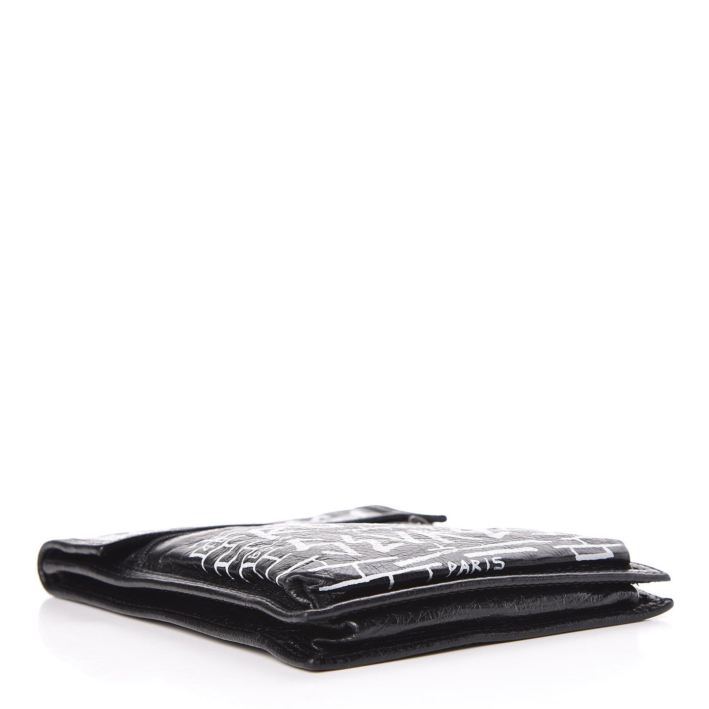 Agneau Graffiti All Over Small Explorer Pouch with Strap Black White