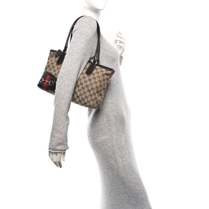 Gucci Monogram Sherry Line Horsebit Tote Dark Brown 2 of 18