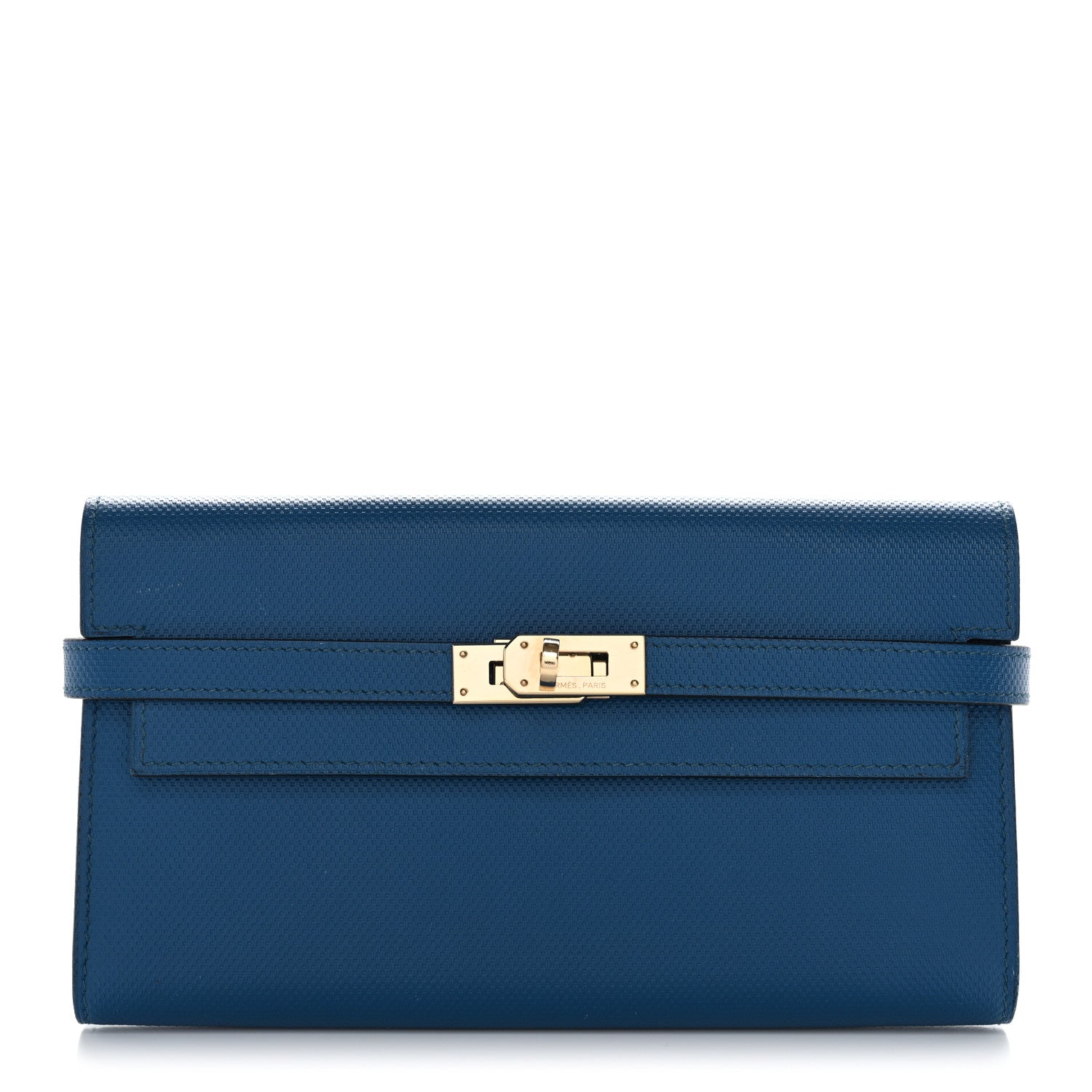 Hermes Grain d'H Kelly Longue Wallet Bleu De Galice 1 of 9