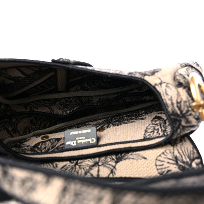 Christian Dior Canvas Embroidered Toile de Jouy Voyage Saddle Bag Beige Multicolor 5 of 10