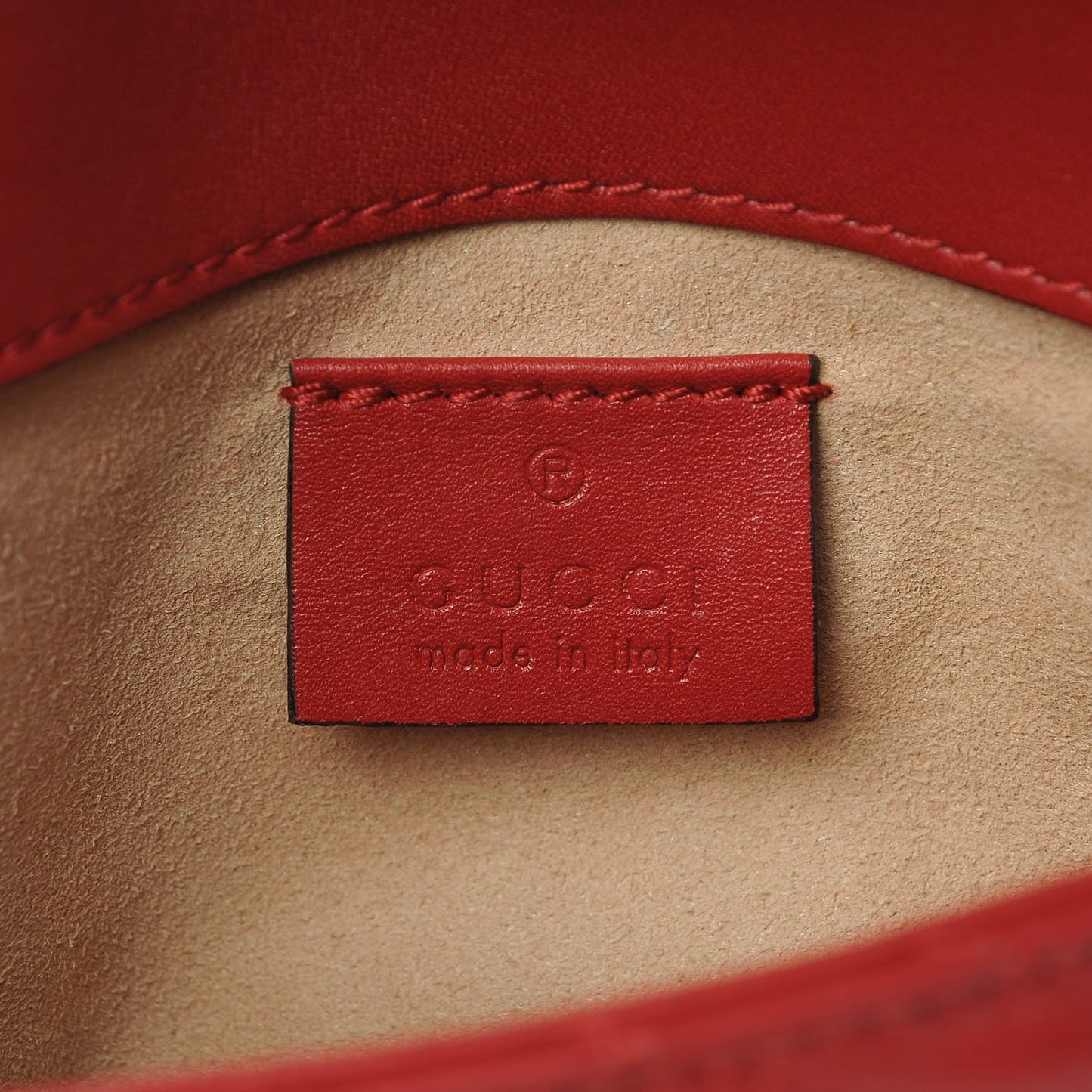 Calfskin Matelasse Super Mini GG Marmont Shoulder Bag Hibiscus Red