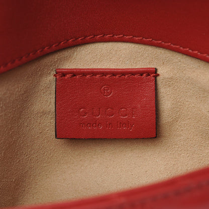 Gucci Calfskin Matelasse Super Mini GG Marmont Shoulder Bag Hibiscus Red 6 of 10