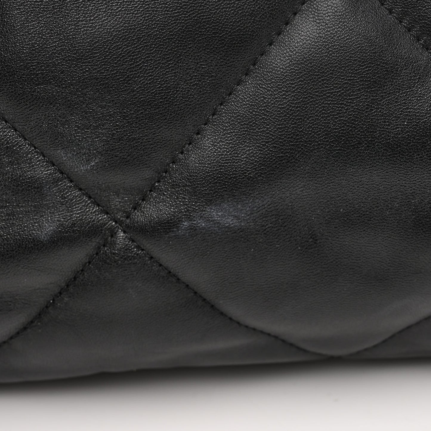 Lambskin Quilted Chanel 19 East West Shopping Bag Black
