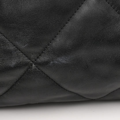 Chanel Lambskin Quilted Chanel 19 East West Shopping Bag Black 11 of 12
