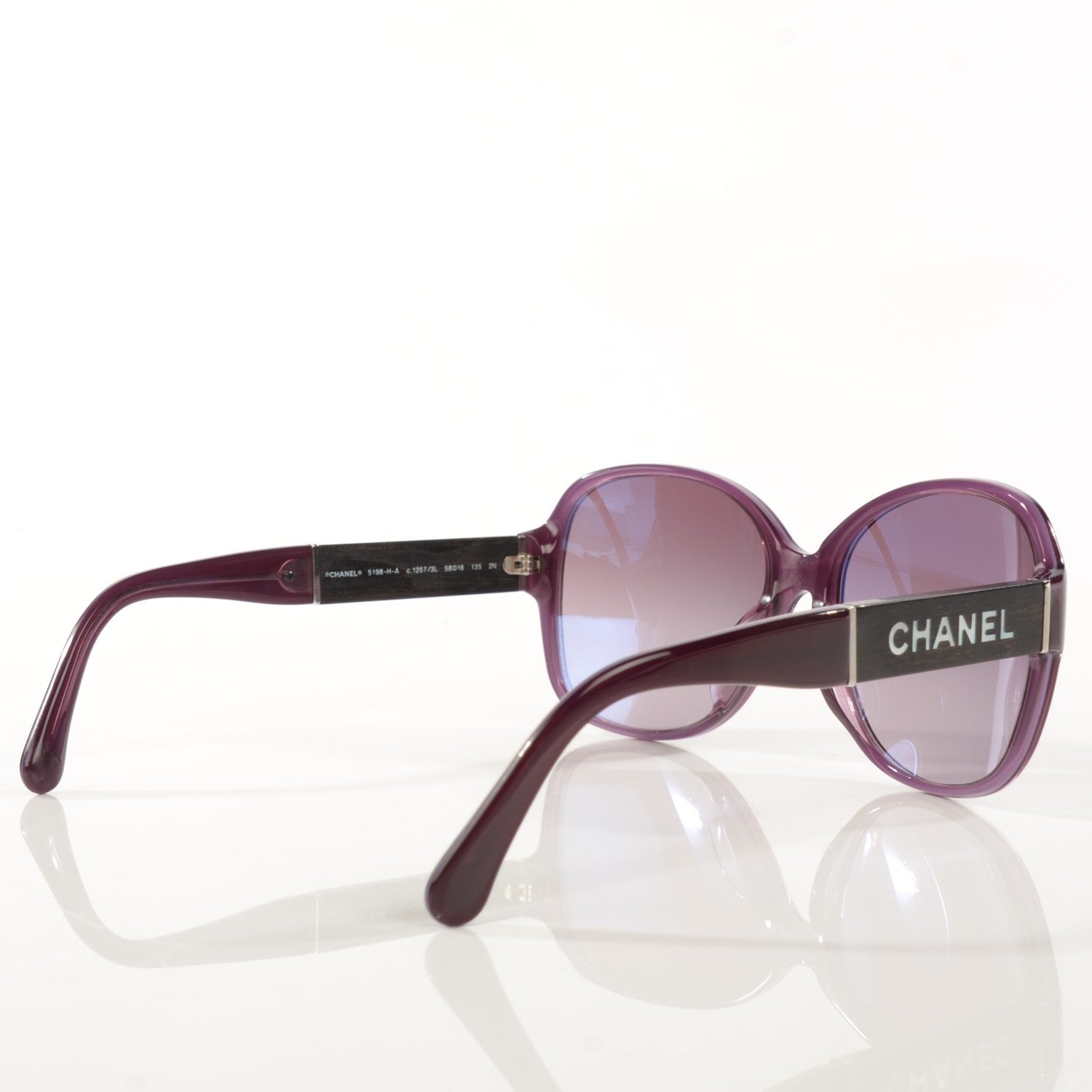 Chanel Wood CC Sunglasses 5198-H-A Purple 2 of 6