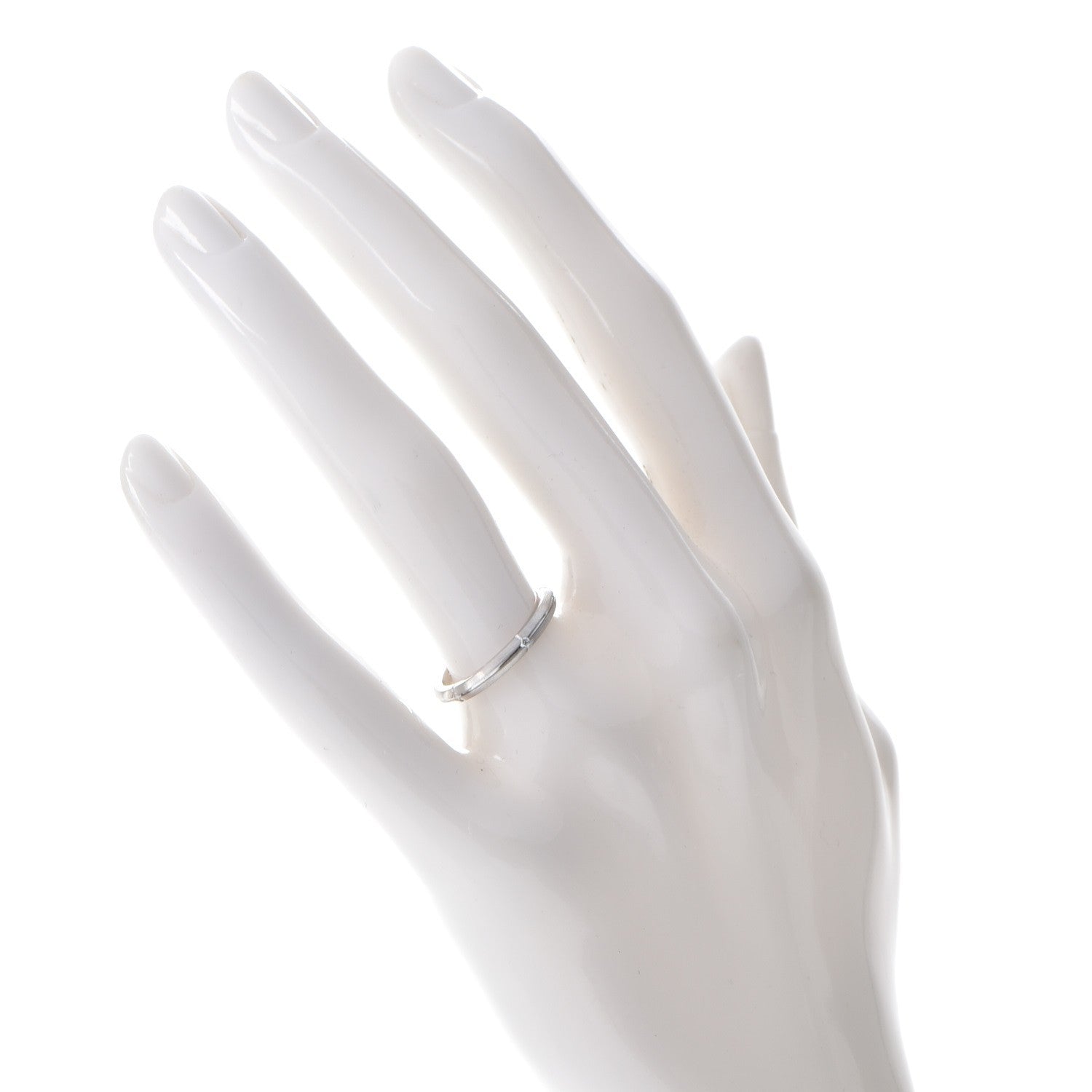 Tiffany 18K White Gold Diamond Narrow Streamerica Ring 50 5.25 2 of 7