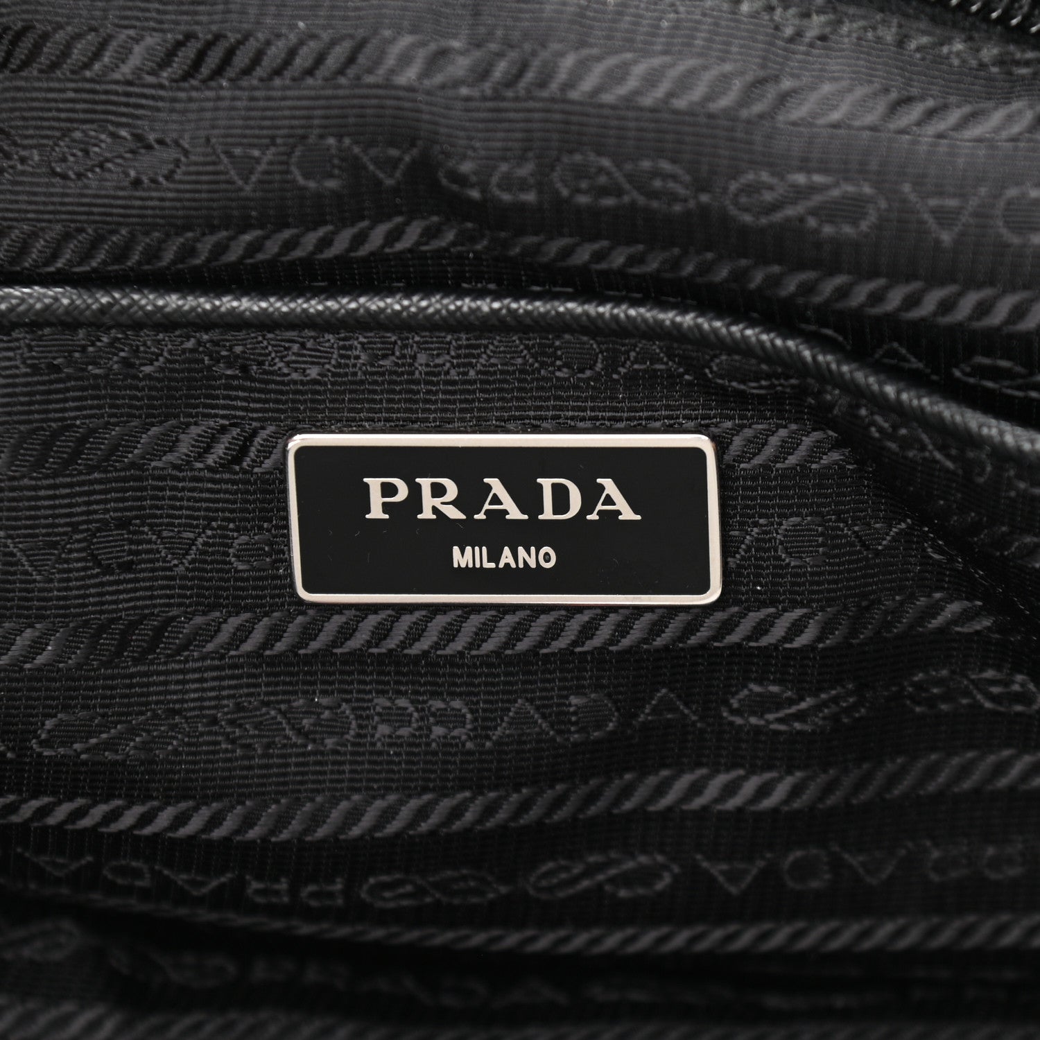 Prada Tessuto Nylon Saffiano Stampata Backpack Black Dis Rose 5 of 10